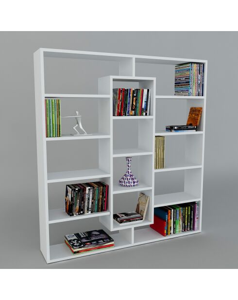 Bibliothèque Ample blanche - 125x136x22 cm