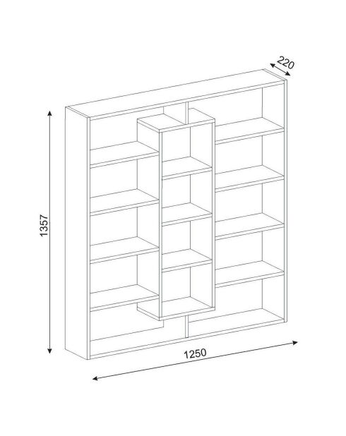 Bibliothèque Ample blanche - 125x136x22 cm