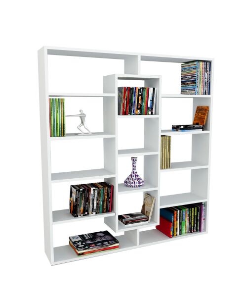 Bibliothèque Ample blanche - 125x136x22 cm