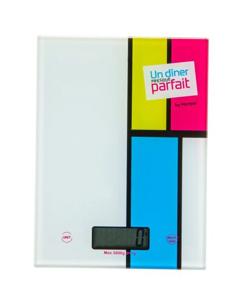 Pèse aliment jusqu'à 5kg multicolore - 33x19x25 cm
