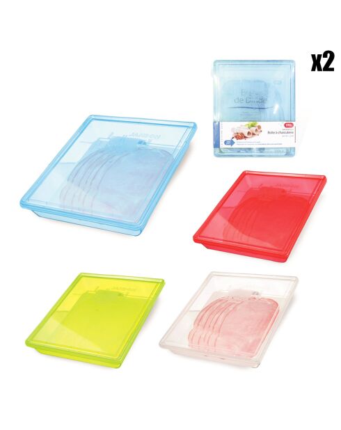 2 Boîtes à charcuterie coloris aléatoire - 22x26x4.5 cm