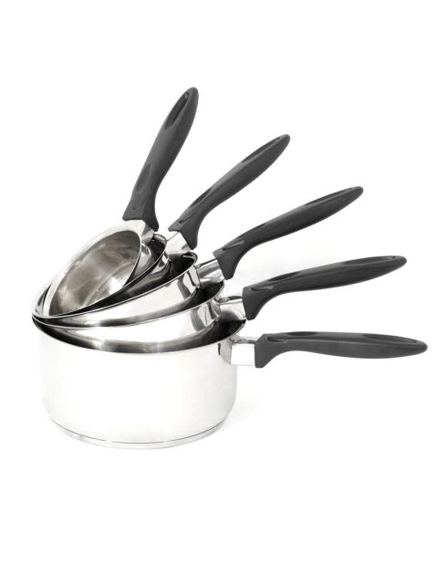 Casserole inox 5 pieces 12 a 20 cm argent
