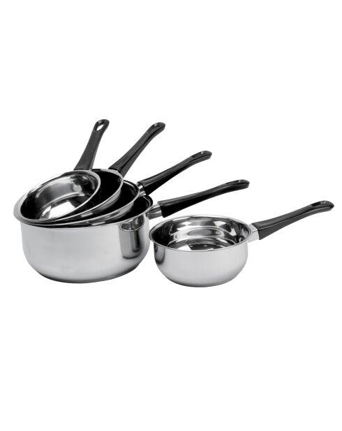 Casserole inox 5 pieces 12 a 20 cm argent