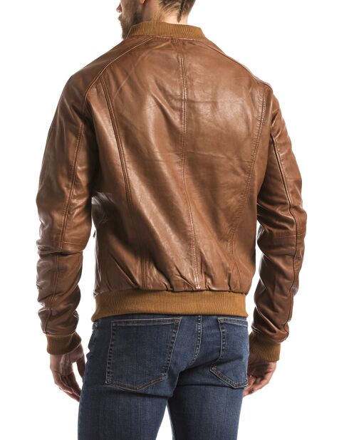 Veste en Cuir Atrato cognac