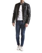 Veste en Cuir Atur noire