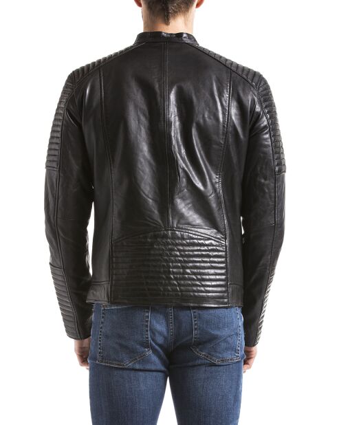 Veste en Cuir Atur noire