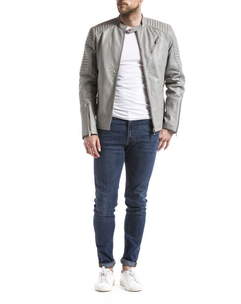 Veste en Cuir Atur gris clair