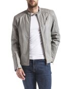 Veste en Cuir Atur gris clair