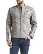 Veste en Cuir Atur gris clair