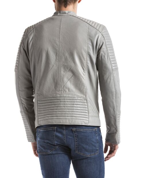 Veste en Cuir Atur gris clair