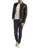 Veste en Cuir Bayon noire