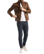 Veste en Cuir Bayon cognac