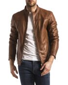Veste en Cuir Bayon cognac