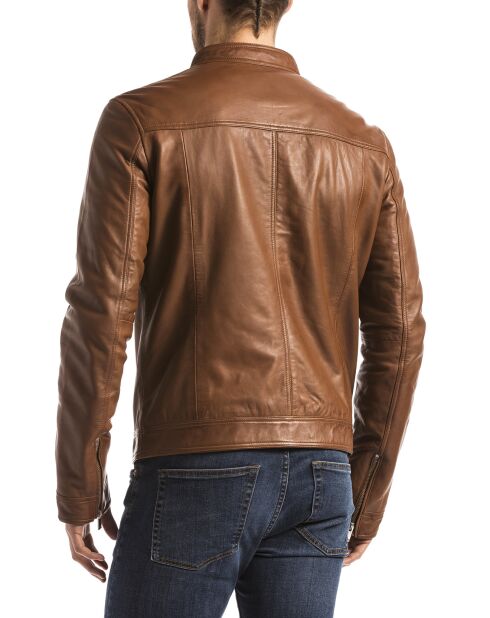 Veste en Cuir Bayon cognac