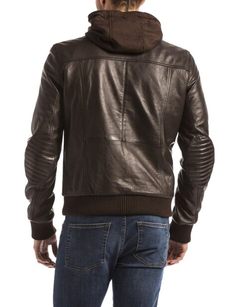 Veste en Cuir Brezon marron