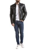 Veste en Cuir Brisbane noire