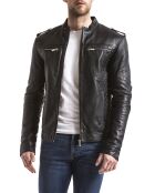 Veste en Cuir Brisbane noire