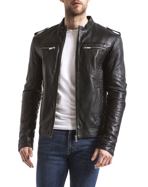 Veste en Cuir Brisbane noire