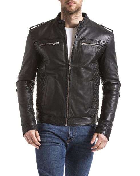 Veste en Cuir Brisbane noire