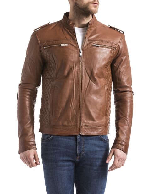 Veste en Cuir Brisbane cognac