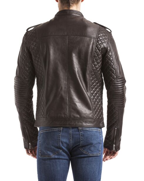 Veste en Cuir Brisbane marron