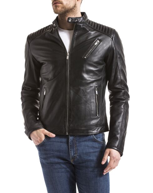 Veste en Cuir Ebro noire