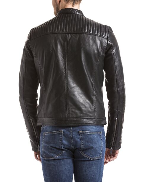 Veste en Cuir Ebro noire