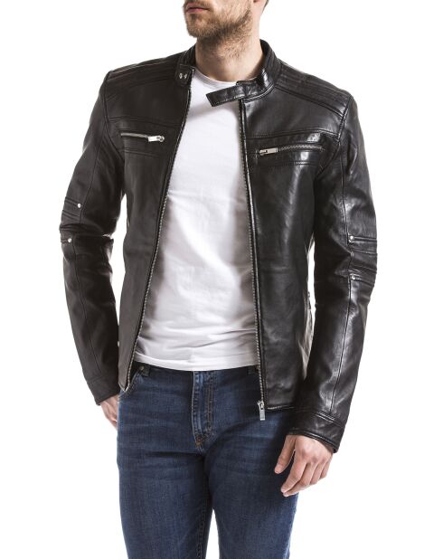 Veste en Cuir Idannus noire