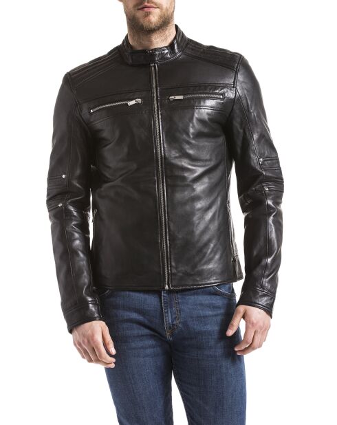 Veste en Cuir Idannus noire