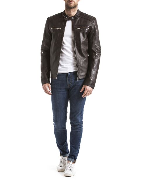 Veste en Cuir Idannus marron