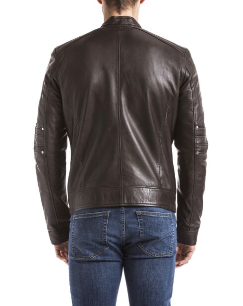 Veste en Cuir Idannus marron