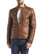 Veste en Cuir Idannus cognac