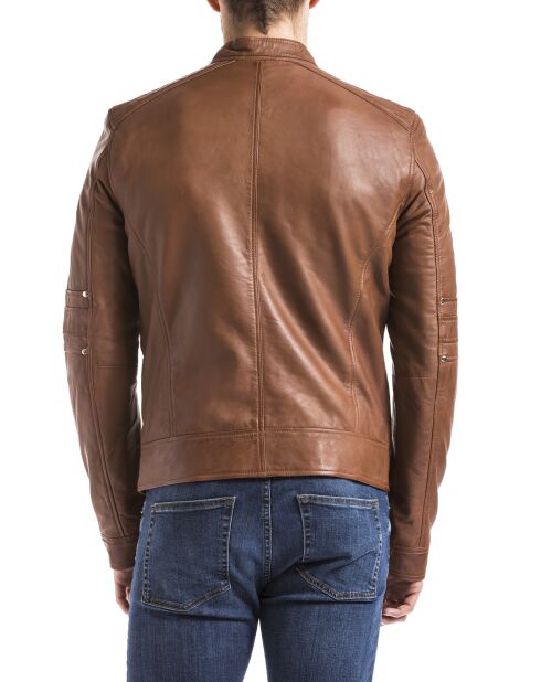 Veste en Cuir Idannus cognac
