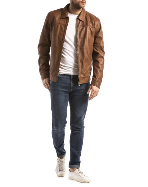 Veste en Cuir Koluton cognac