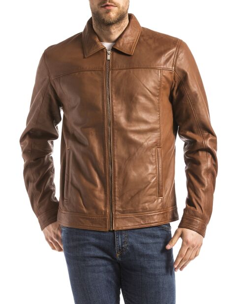 Veste en Cuir Koluton cognac