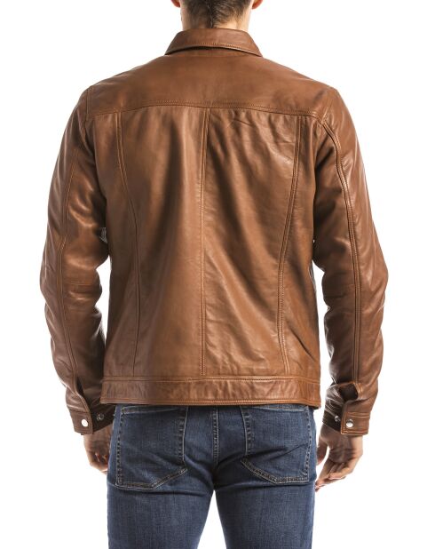 Veste en Cuir Koluton cognac