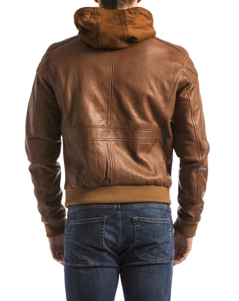 Veste en Cuir Maros cognac