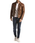 Veste en Cuir Mekong cognac