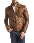 Veste en Cuir Mekong cognac