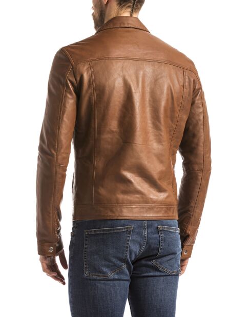 Veste en Cuir Mekong cognac