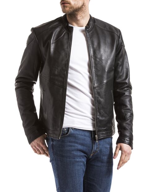 Veste en Cuir Tchar noire