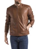 Veste en Cuir Tchar cognac