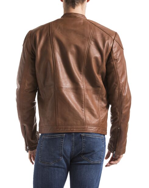 Veste en Cuir Tchar cognac