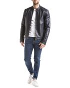 Veste en Cuir Tchar marine