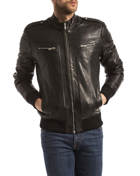 Veste en Cuir Tobol noire