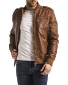 Veste en Cuir Tobol cognac