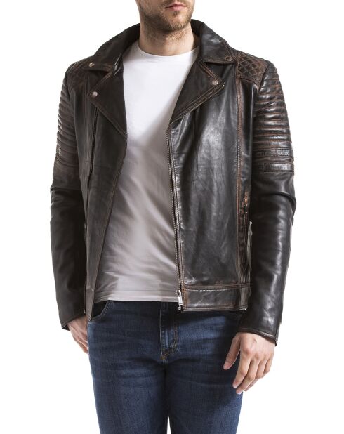 Veste en Cuir Varus marron vintage