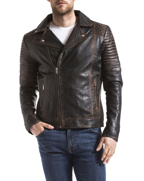 Veste en Cuir Varus marron vintage