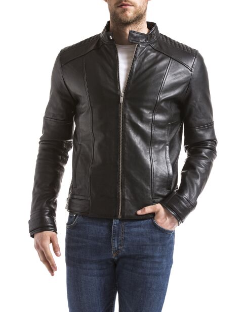 Veste en Cuir Yangtze noire