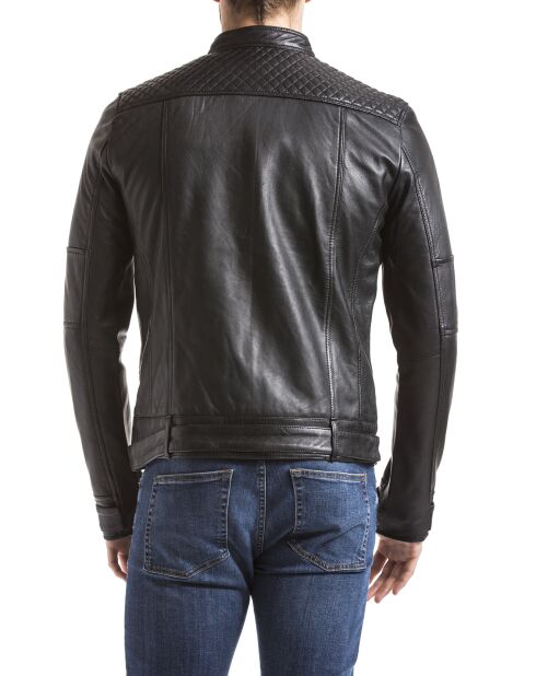 Veste en Cuir Yangtze noire